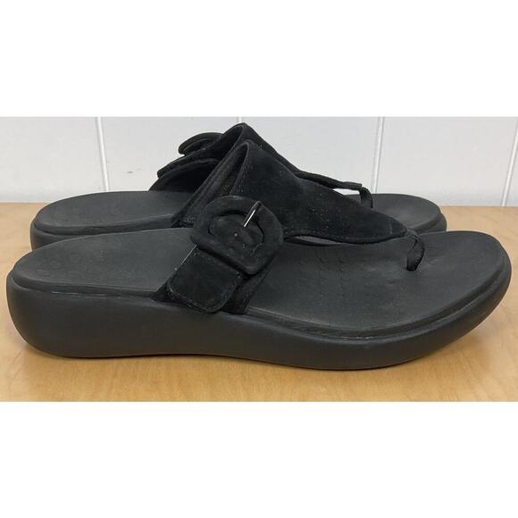 Vionic Activate RX Platform Sandal Black Suede Flip Flop TStrap Cushion Size 7.5 - Picture 5 of 7